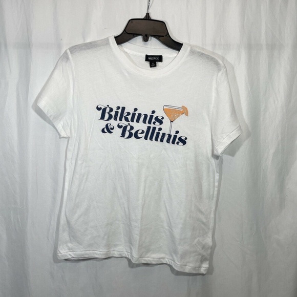 NEW Wildfox Bikinis & Bellinis Graphic White Tee S - Picture 4 of 12